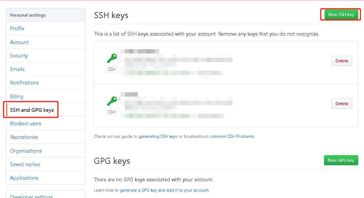 Git：Github中新增SSH Key 的时候，提示Key is already use！_git添加ssh提示已被使用CSDN博客