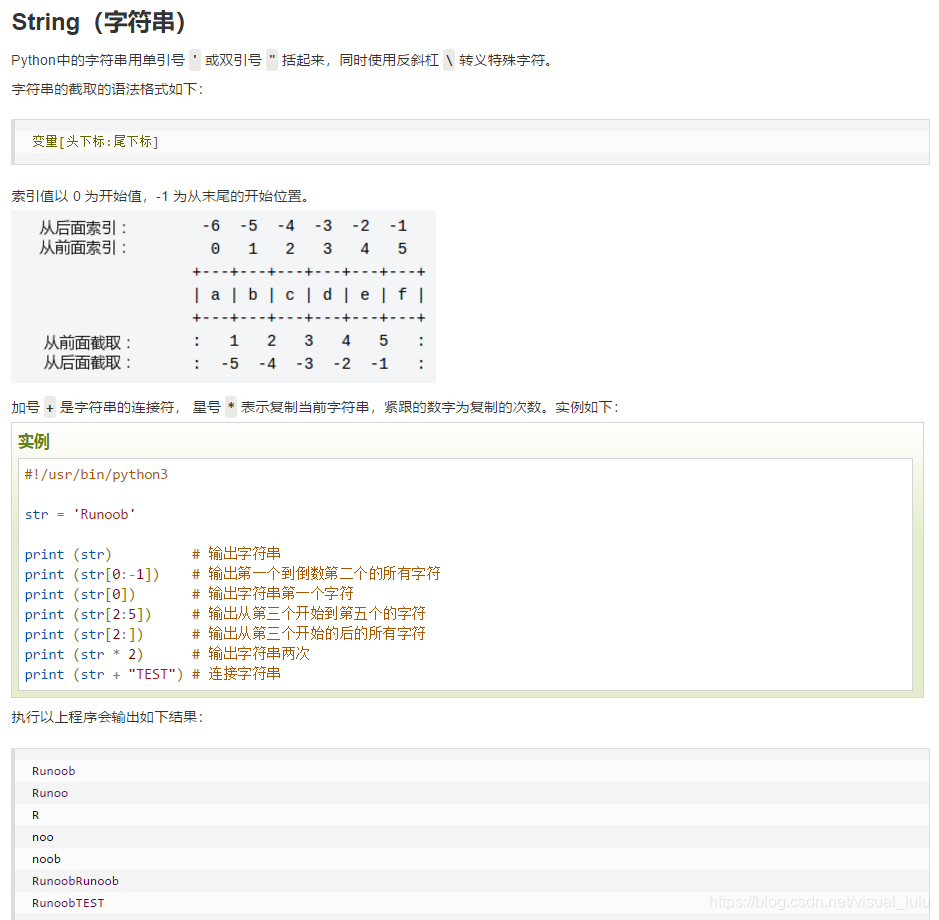 Python 字符串截取和list截取 通过下标方式 Visual Lulu的博客 Csdn博客