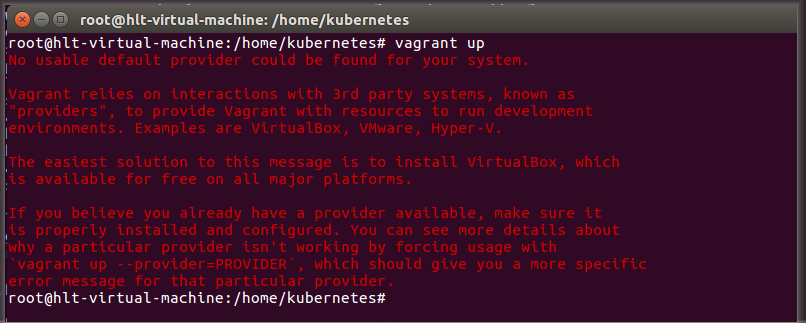 vagrant up provider virtualbox