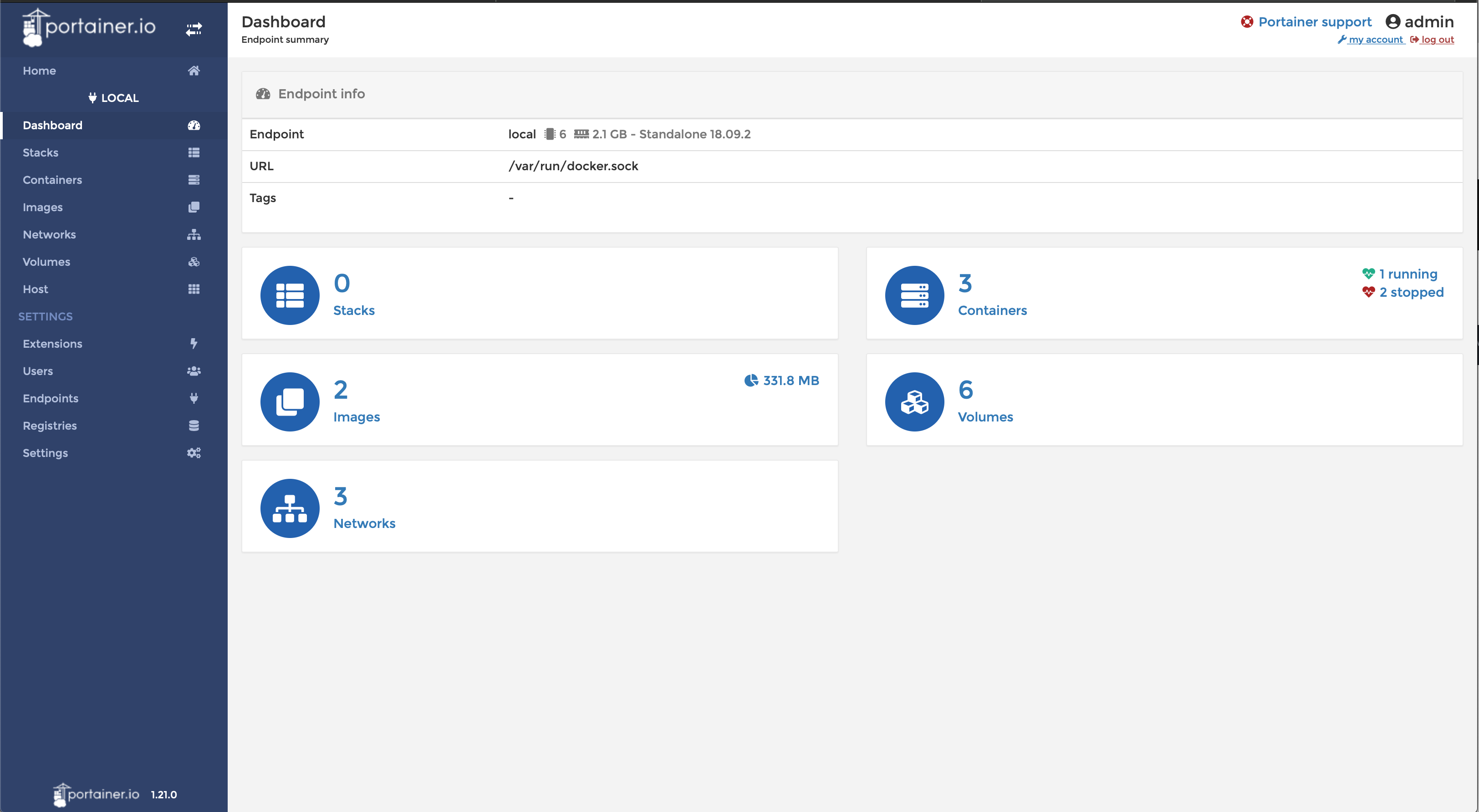 设置用户名密码初始化完成