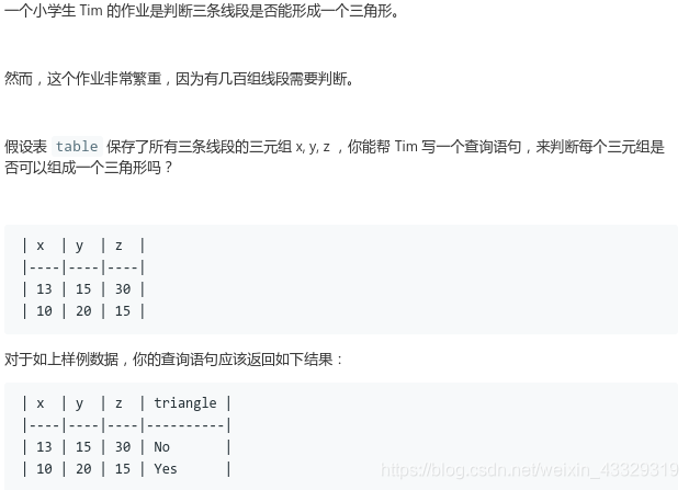 610 判断三角形难度 简单 Weixin 的博客 Csdn博客