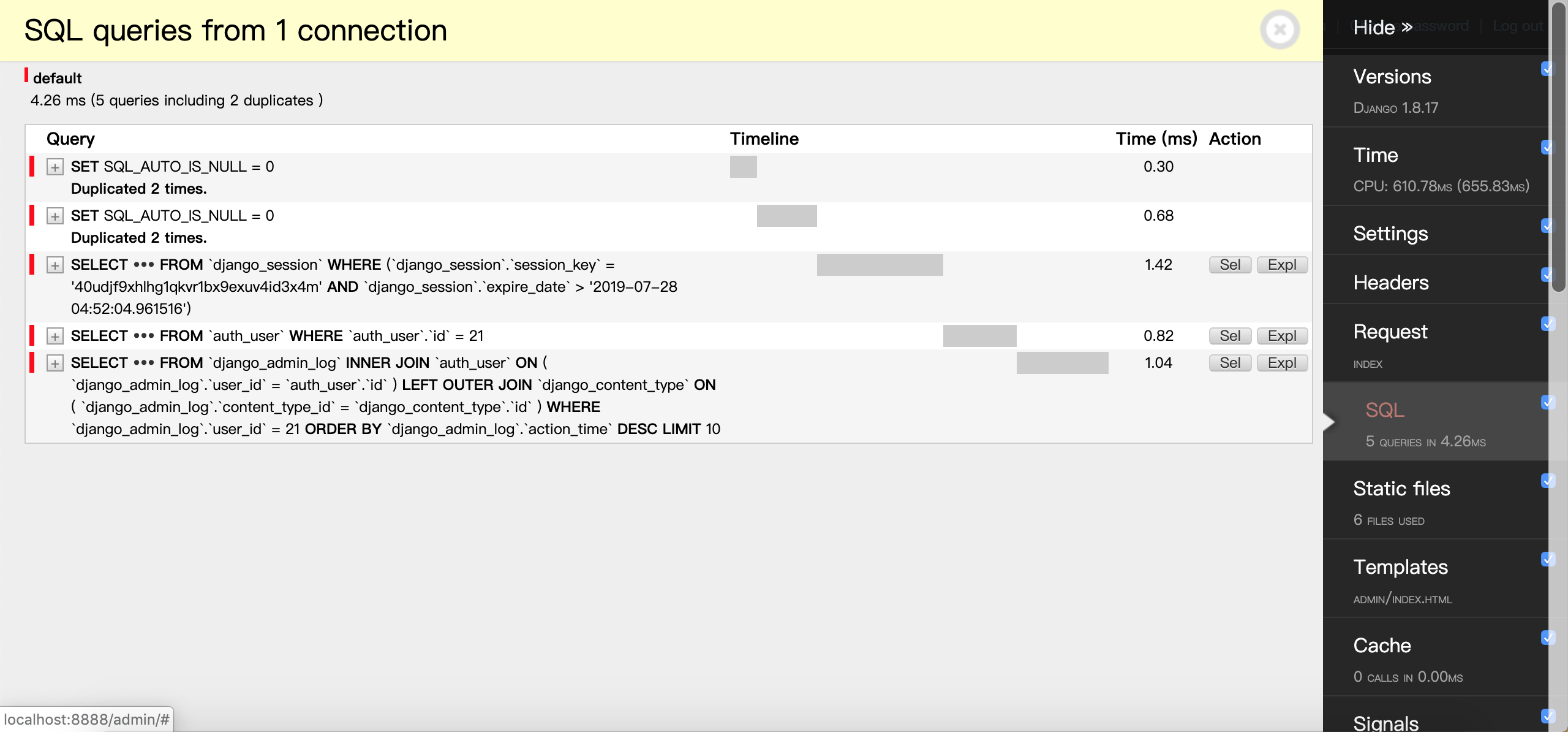 django的admin速度慢优化:date_hierarchy、list_filter