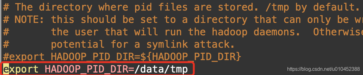 修改hadoop-env.sh文件的pid目录