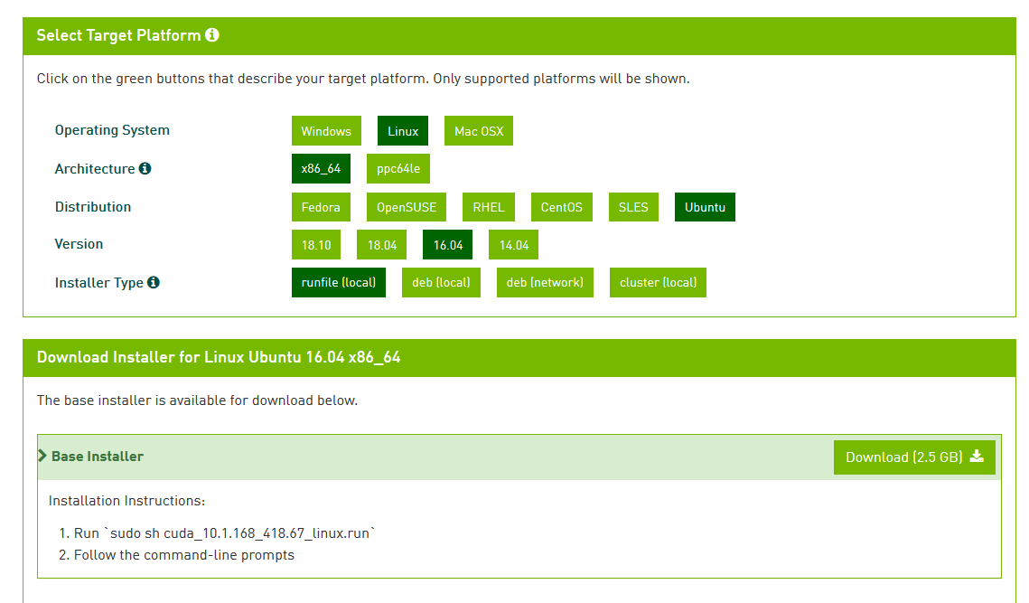 ubuntu中安装gpu版本的pytorch windows下安装cpu版本的pytorch