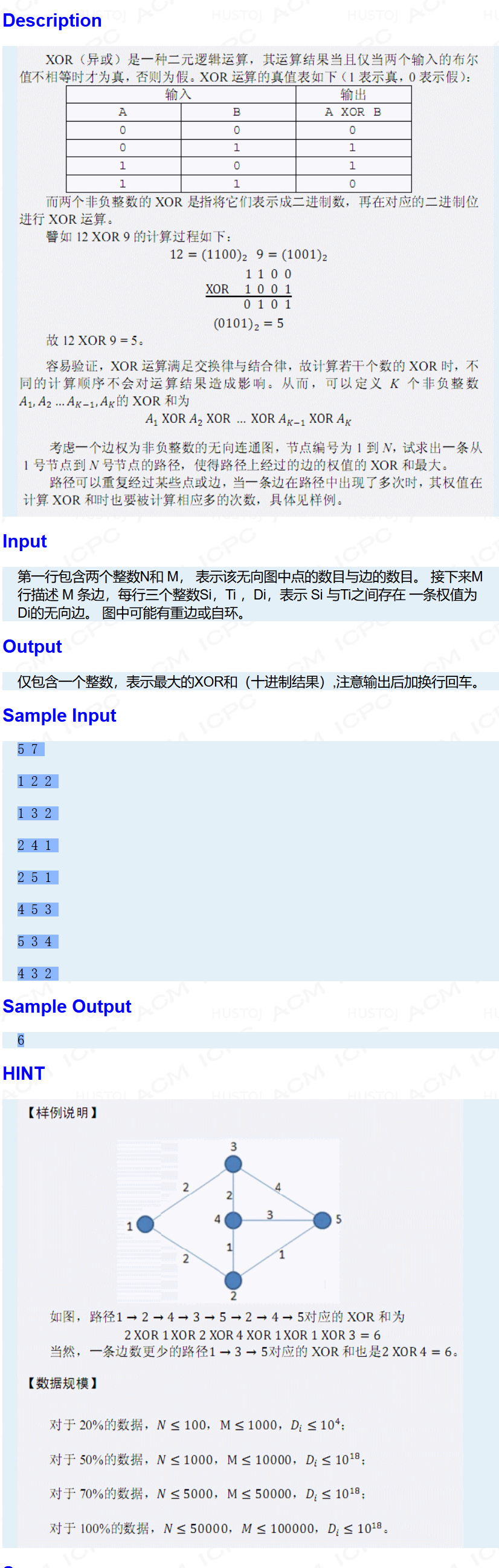 BZOJ2115XOR——线性基