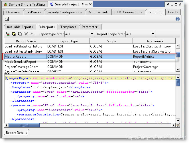 metrics-subreport