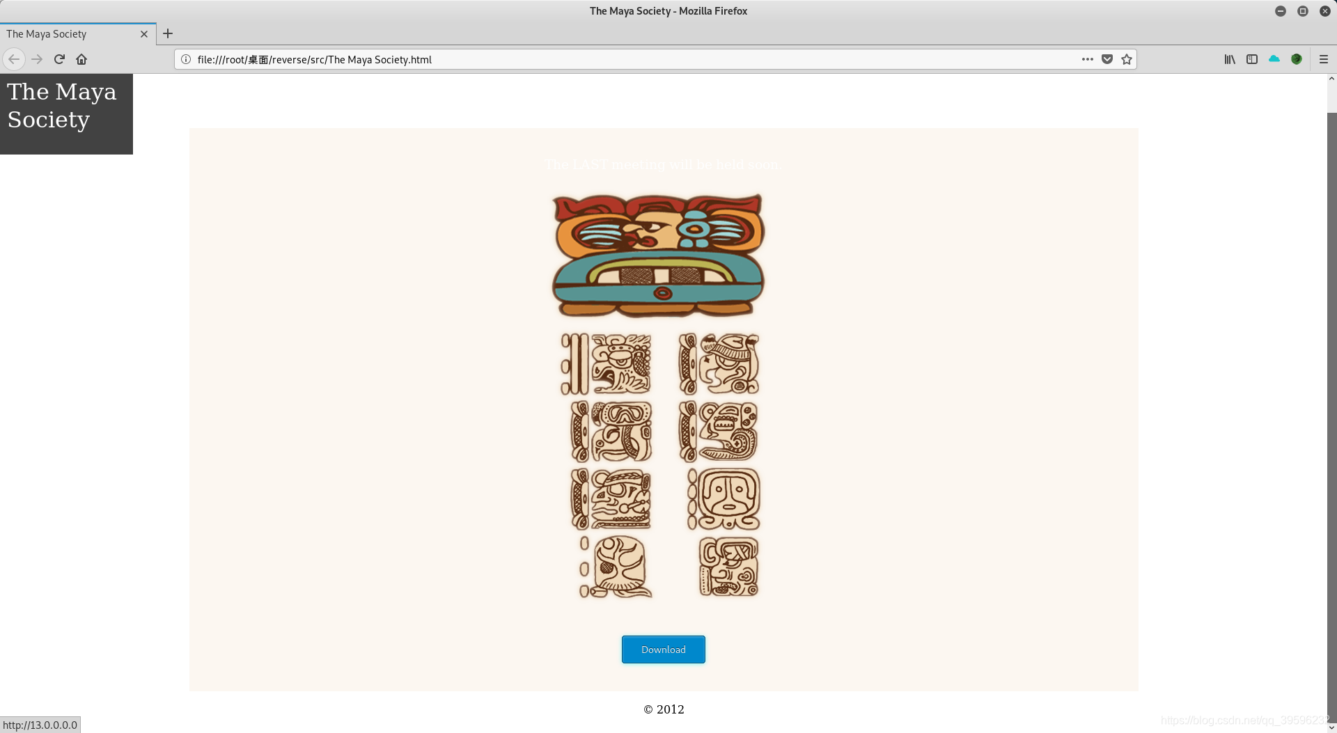 The Maya Society HTML