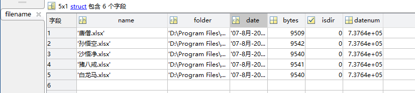 matlab批量处理excel(CSV)文件数据