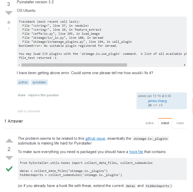 python 图片二值化，skimage库打包后出现You may load I/O plugins with the `skimage.io.use_plugin` command