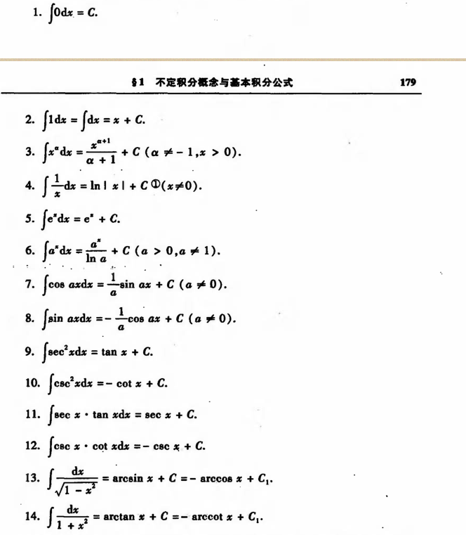 数学分析-基本积分表_数学分析积分表-CSDN博客