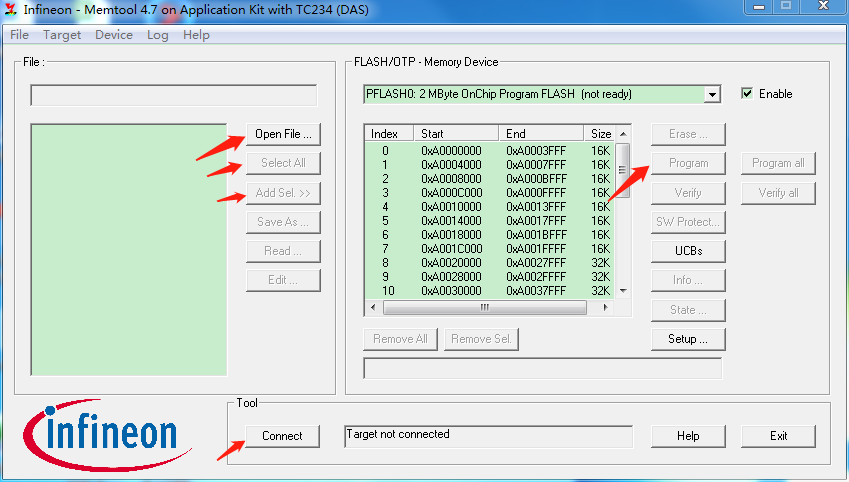 AURIX TC275/TC234开发----(2) 下载上位机Memtool介绍