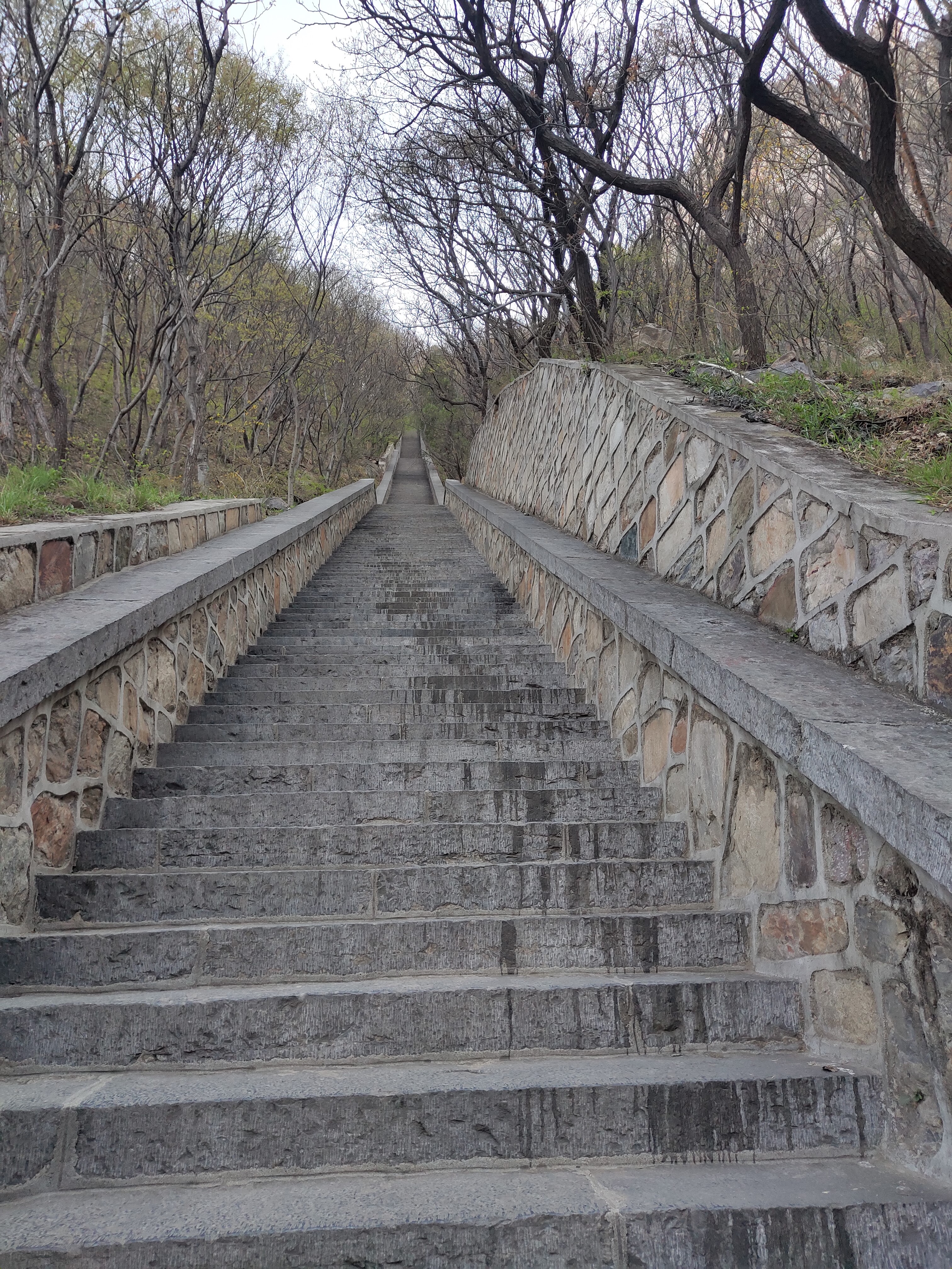 好汉坡    一眼看不到头的台阶刚到三皇寨景区入口,少室山就给了我们