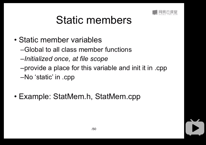 c++ 浙大翁恺老师面向对象程序设计听课笔记收录（二十九）静态成员