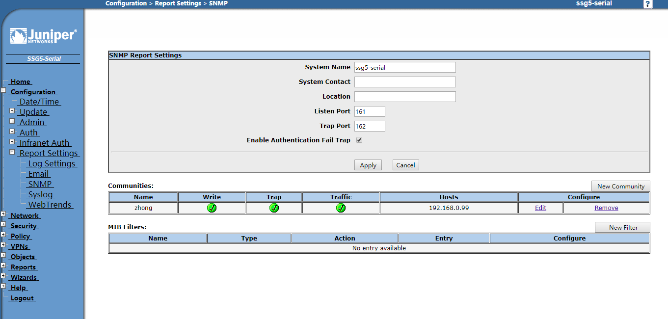 netscreen ssg5 loopback ping