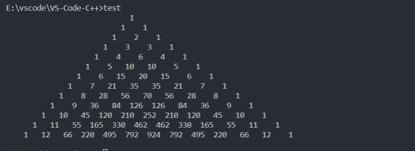c  代码示例1~巴斯卡三角形