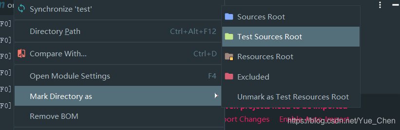 Mark Directory as Test Sources Root