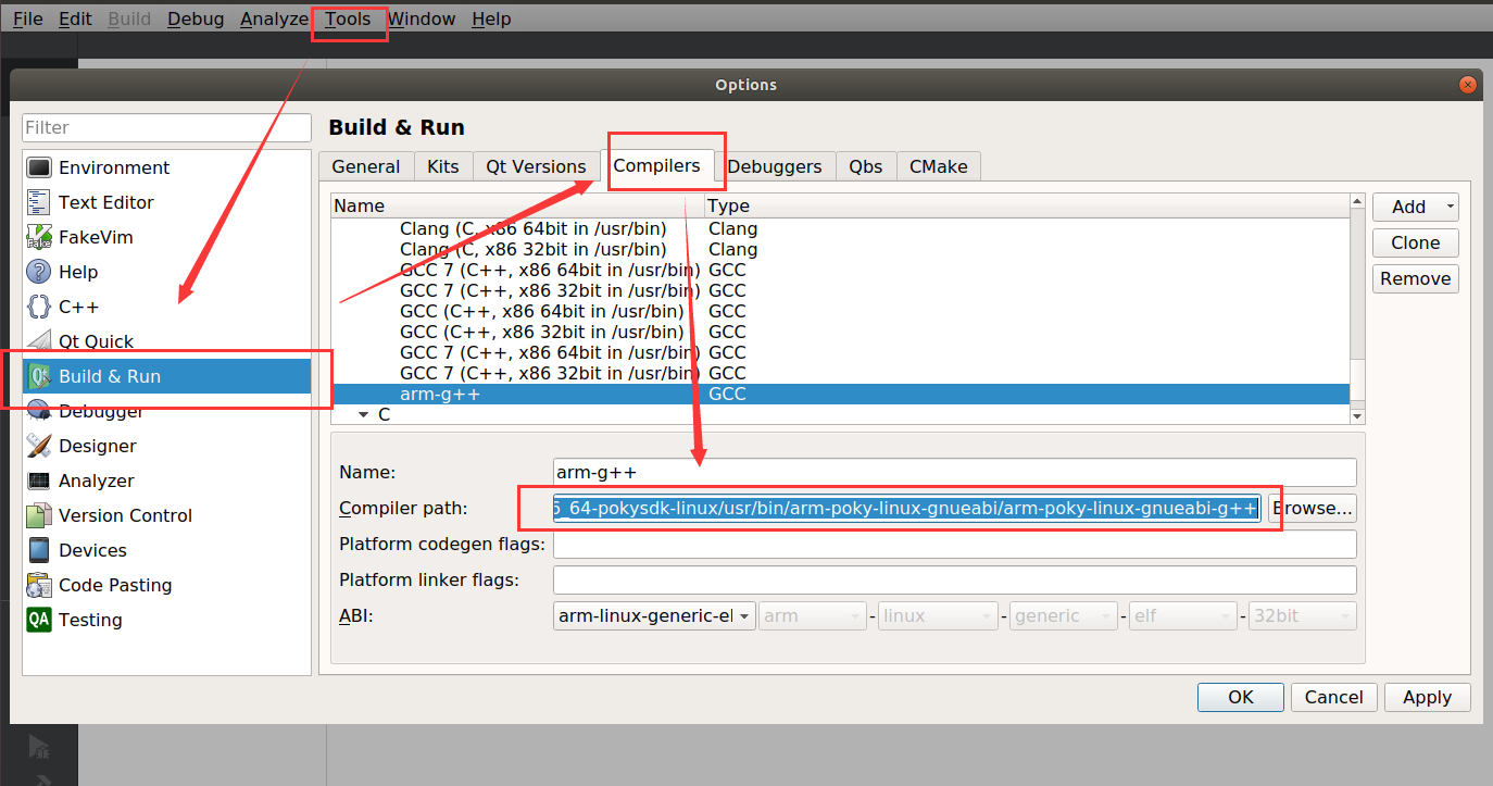 Ubuntu上qtcreator的armpokylinuxgnueabi配置_armpokylinuxgnueabi 安装CSDN博客