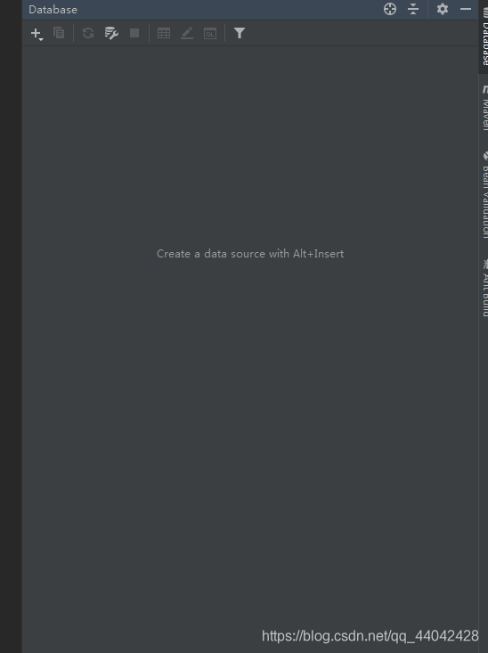 在IDEA界面的右侧Database，点开以后点击+
