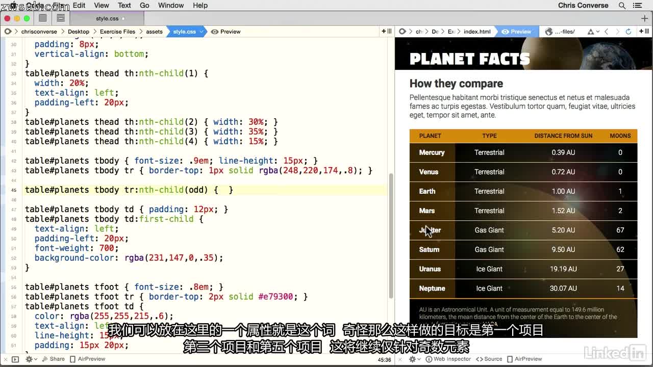 design the web styling a table 设计网页 设计表格 lynda课程中文字幕