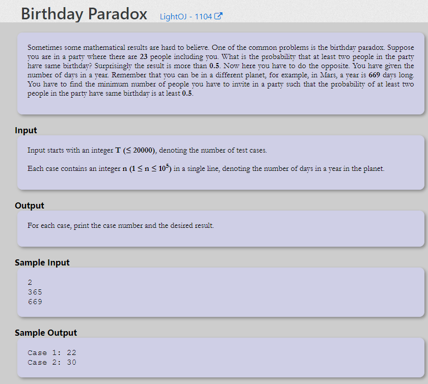 Birthday Paradox（生日悖论）（概率）