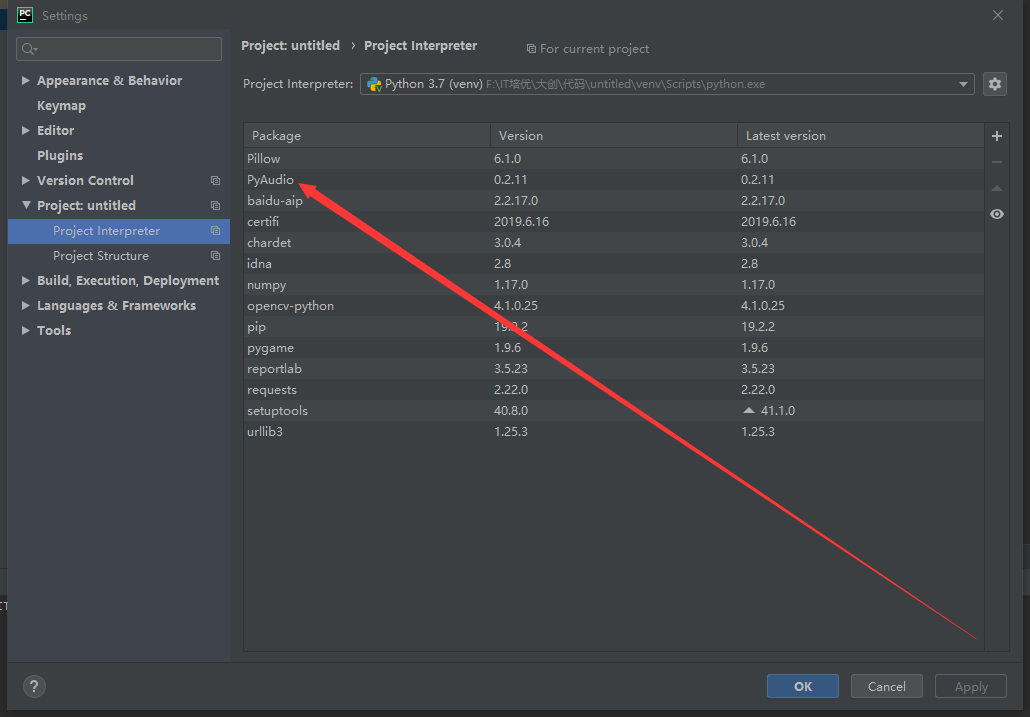 关于pycharm 安装 pyaudio失败的问题