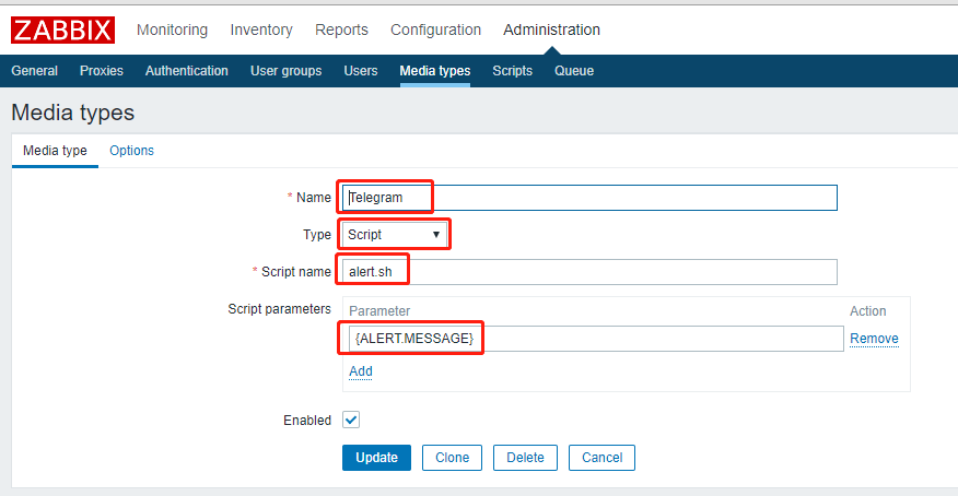 zabbix 通过 telegram-bot 发送告警信息