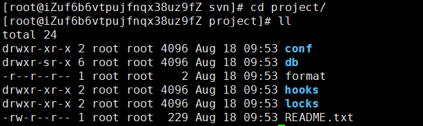 版本库创建完成