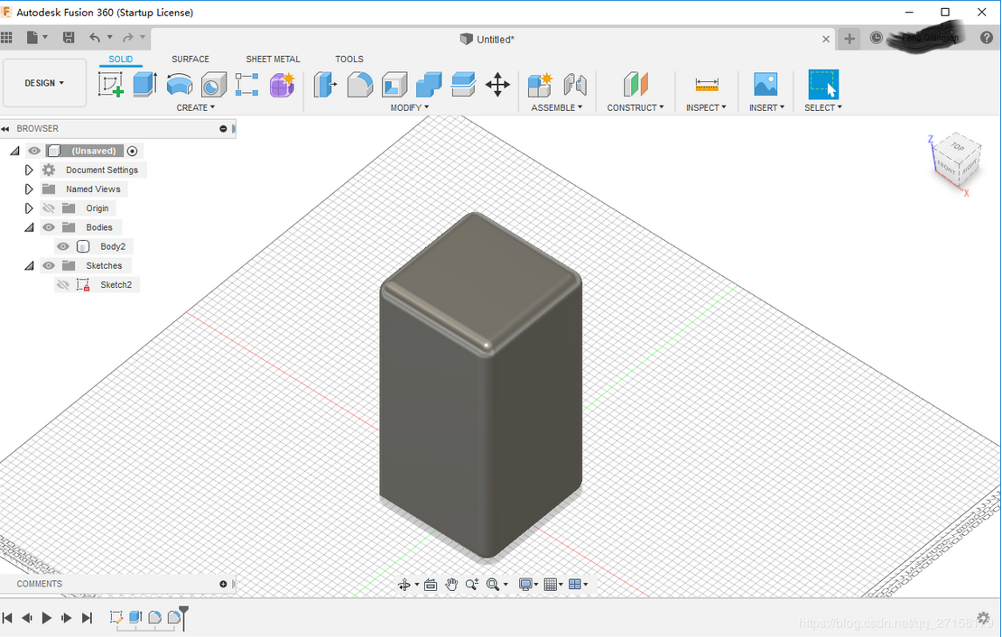 Autodesk Fusion 360建立第一个模型