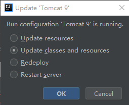 IDEA中Update resources和Update classes and resources、Redeploy、Restart server的区别