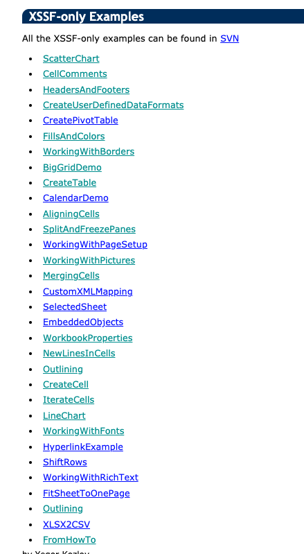 HSSF and XSSF Examples