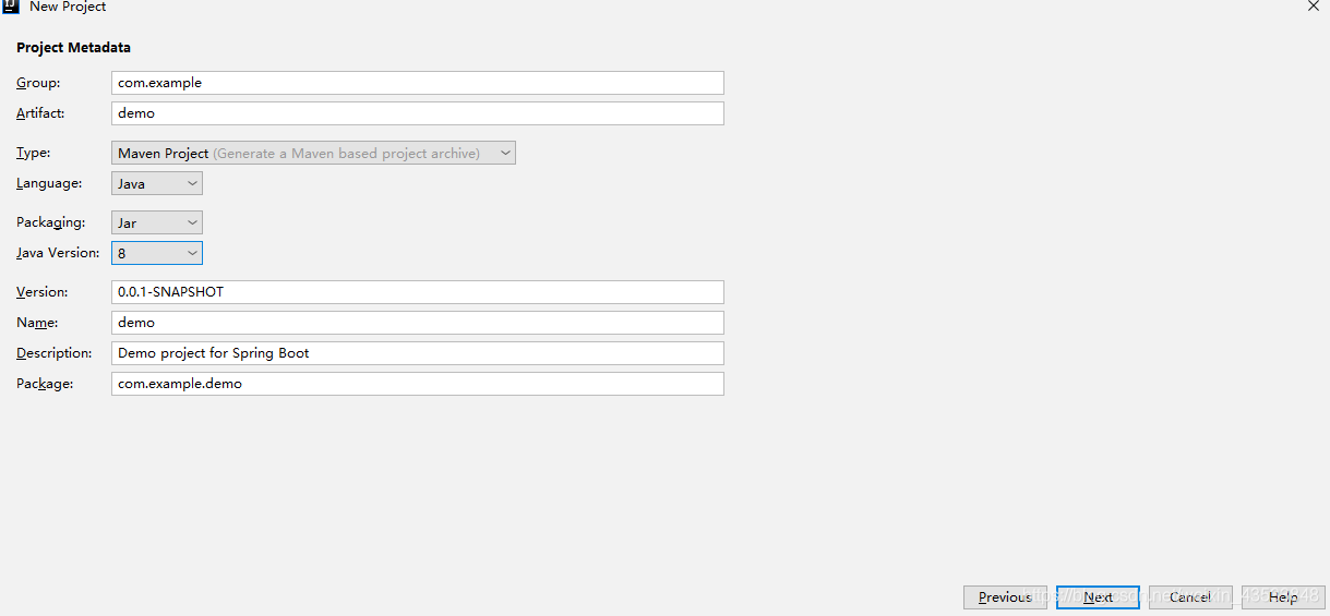 Type要选择Maven Project,取名什么的随意,打包方式自己选择,然后点击下一步
