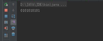 一个线程1一个线程1默认初始值为0循环10次输出01010101