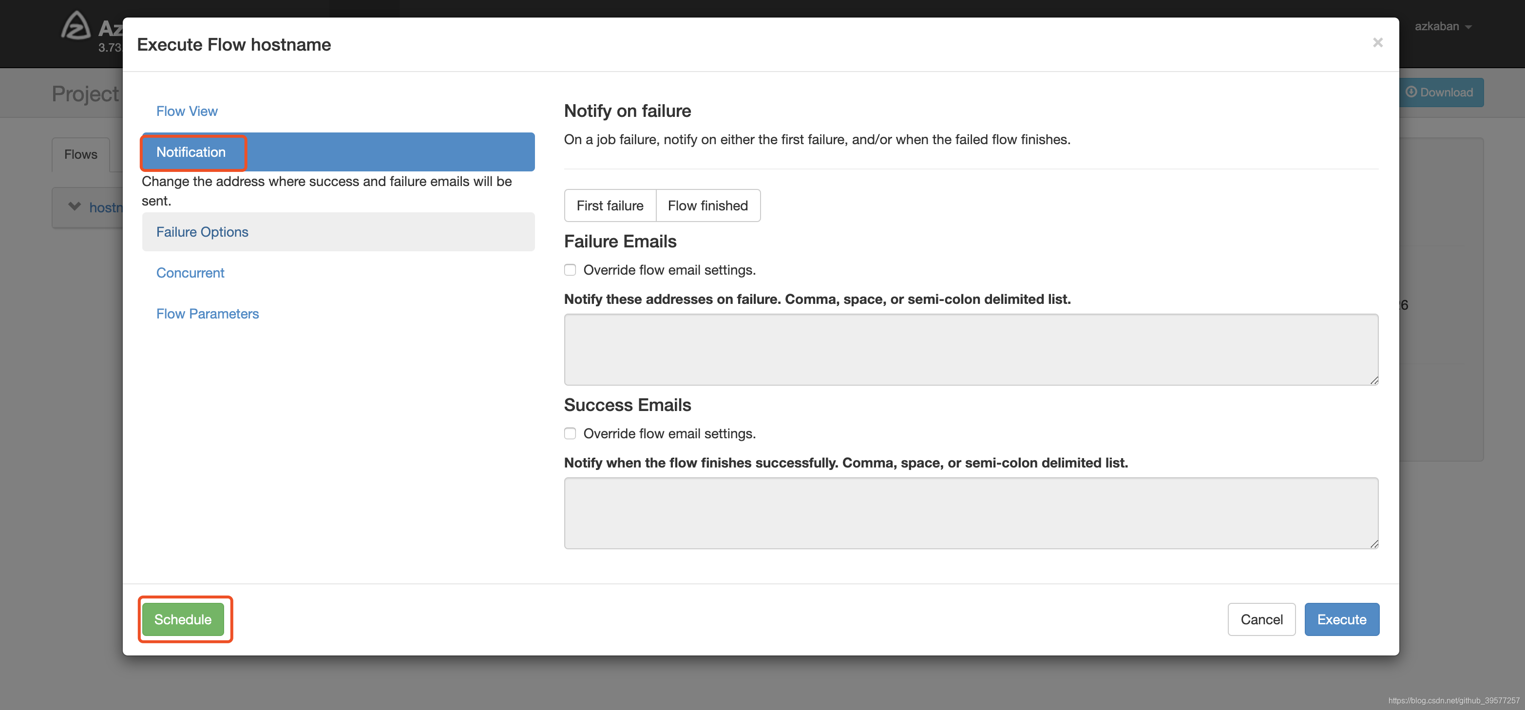 Execute Flow hostname