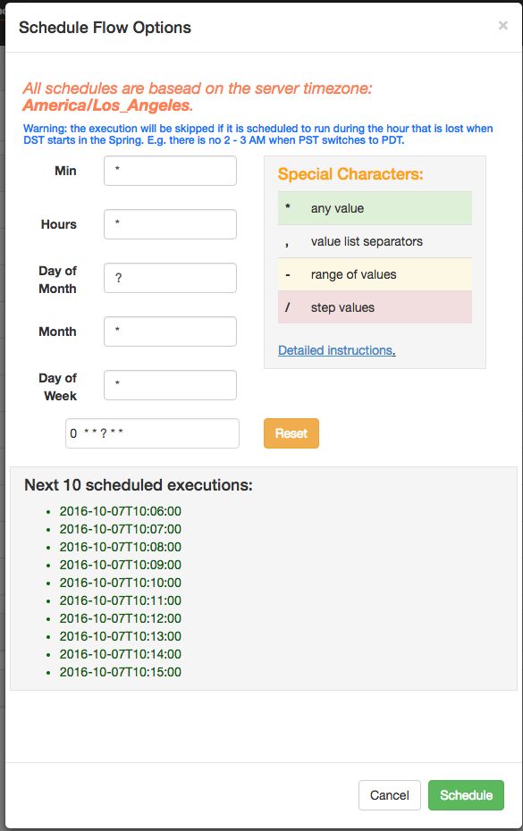 Schedule Flow Option