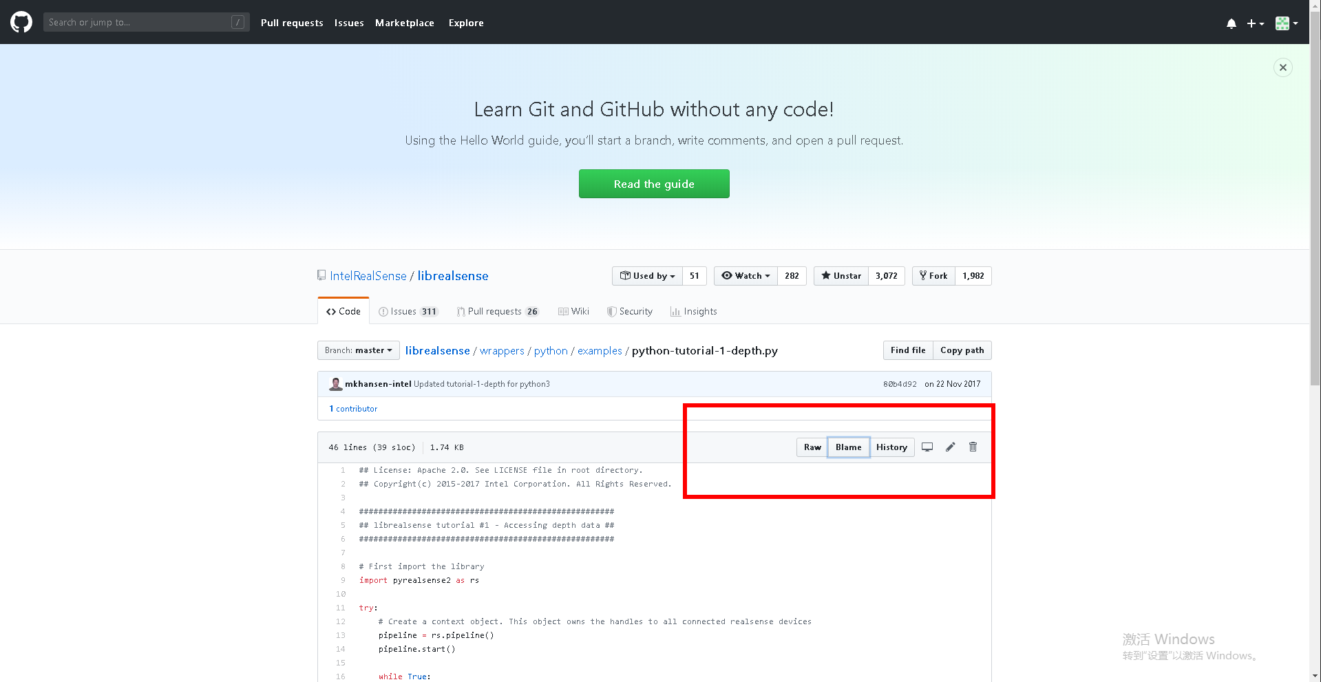 Github 代码上边的Raw、Blame、History是啥意思？_github中blame和raw-CSDN博客