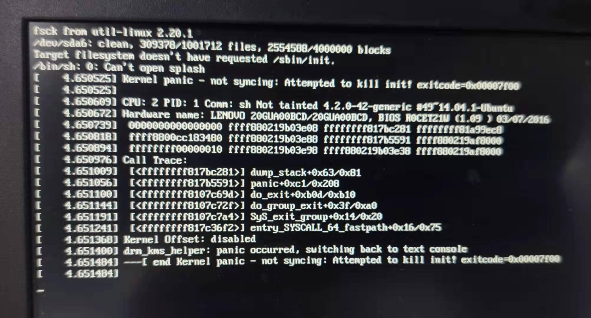 无法进入ubuntu系统，报错fsck from utillinux 2.20.1 /dev/sda6clean.CSDN博客