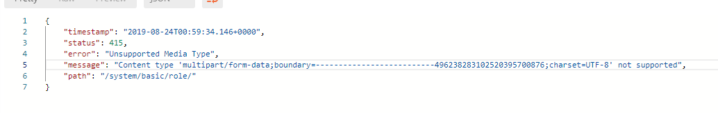 Content type 'multipart/form-data;boundary ...