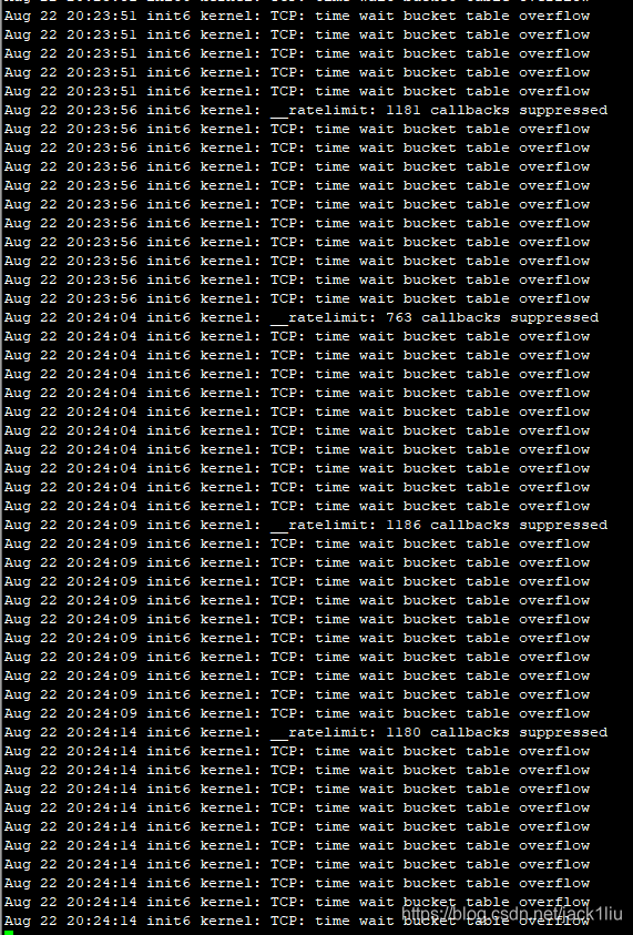 kernel: TCP: time wait bucket table overflow 问题分析和解决