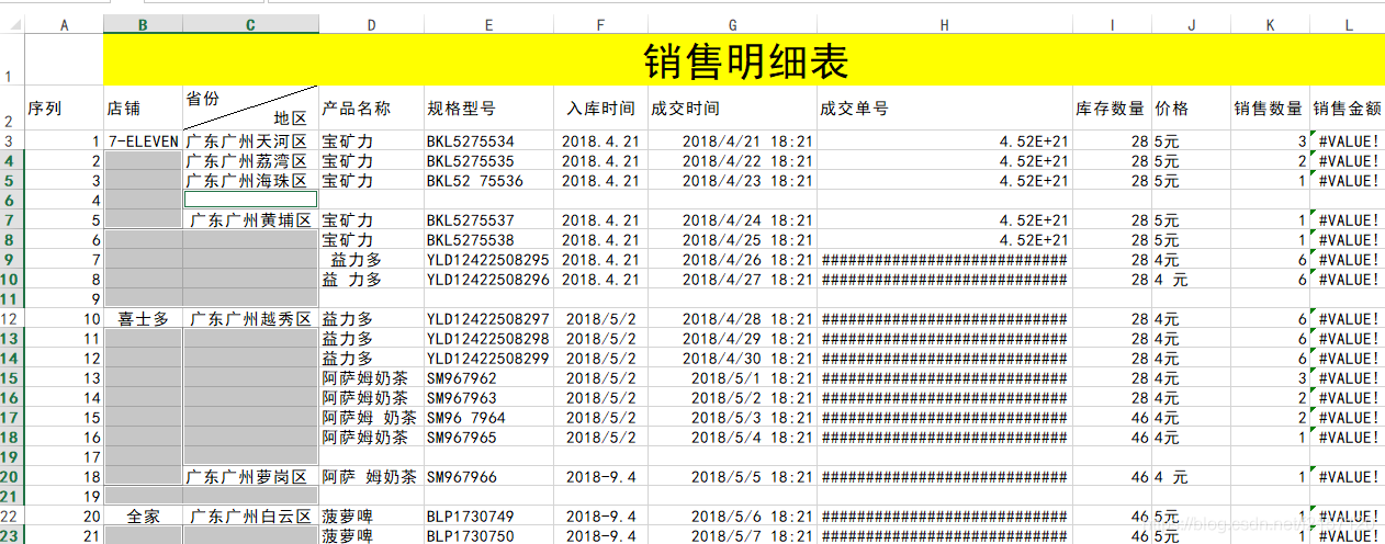 7. Excel 数据表格格式整理案例_excel表格例子-CSDN博客