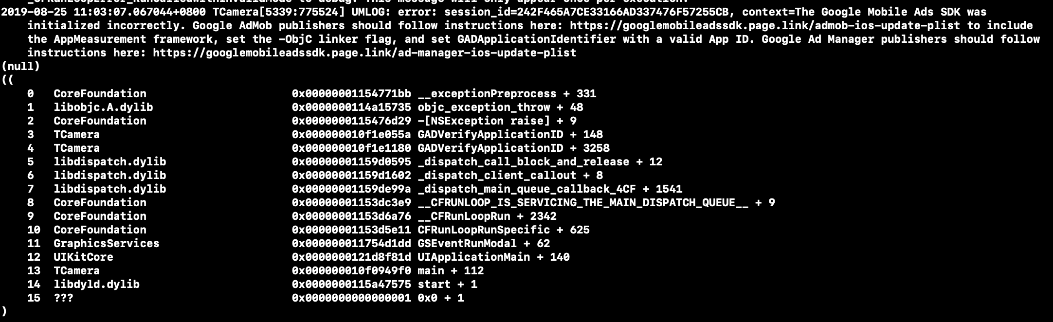 The Google Mobile Ads SDK was initialized incorrectlyCSDN博客