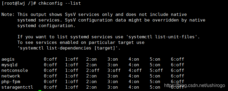 chkconfig --list