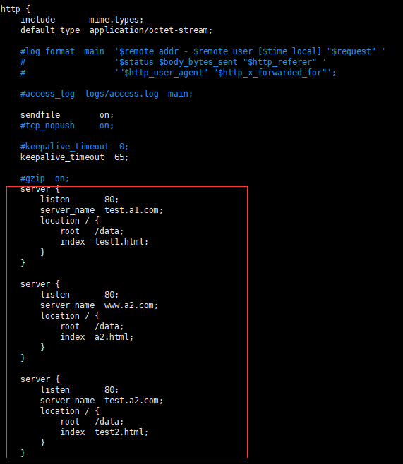 Nginx configures multiple virtual hosts (that is, configures domain ...