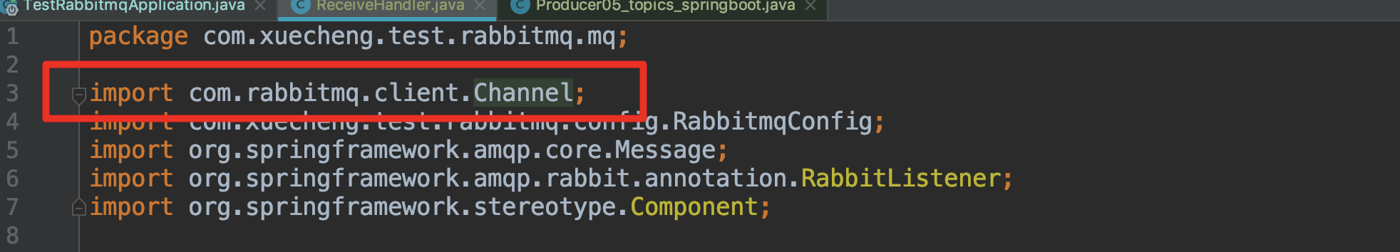 RabbitMQ Cannot convert from [java.lang.String] to [java.nio.channels.Channel]解决办法