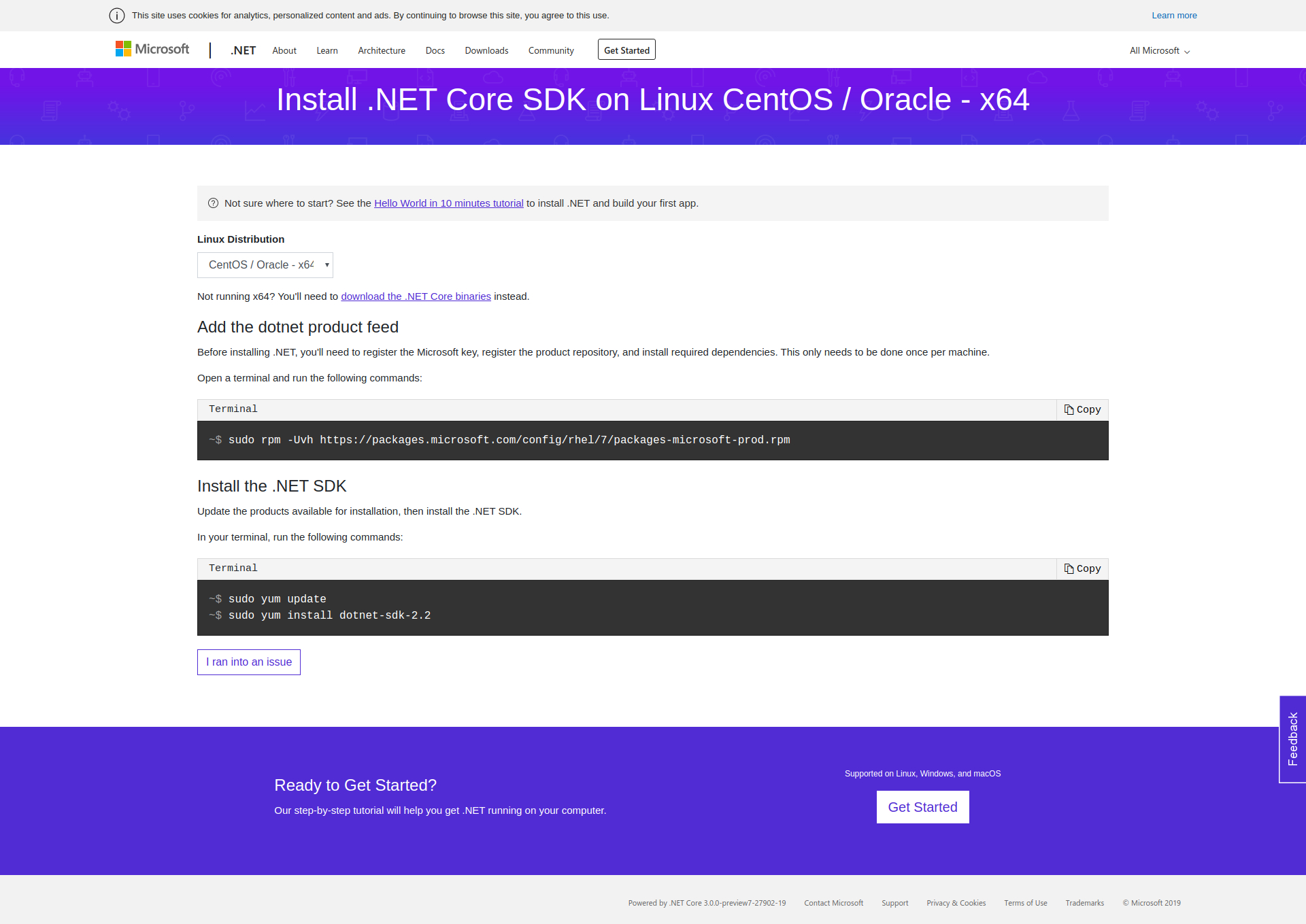 Install .NET Core SDK on Linux CentOS / Oracle - x64_qwfys200的博客-CSDN博客