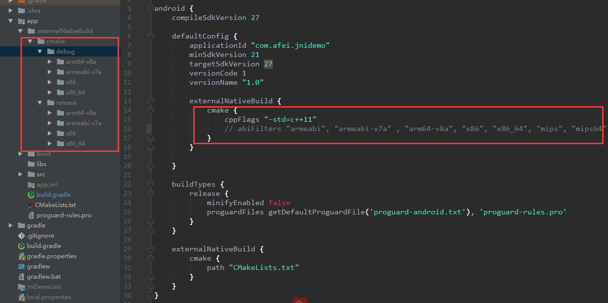 Android Studio gardle 配置 ndk 指定 ABI： abiFilters 详解