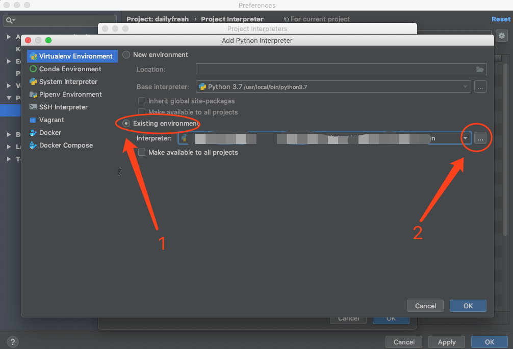 Как создать файл env pycharm