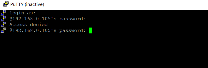 putty ssh access denied
