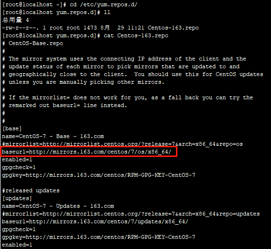 rhel7 Couldn't resolve host 'mirrors.163.com'