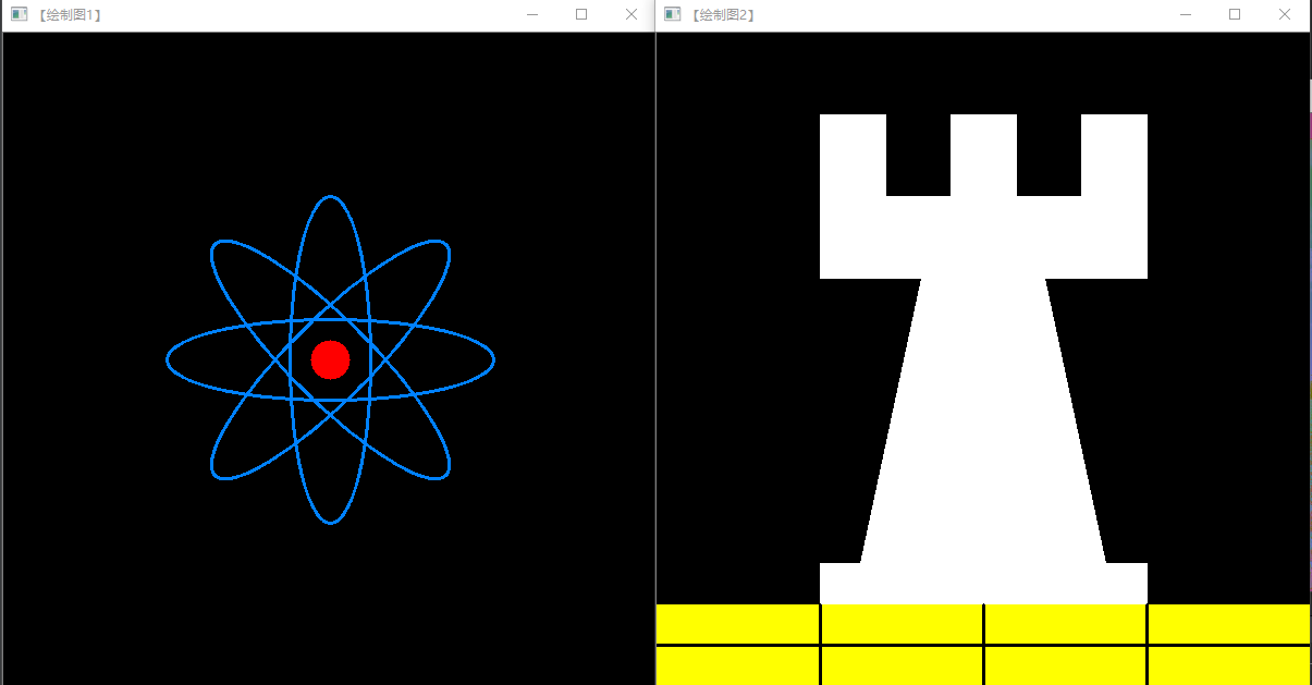 OpenCV示例学习（二）： 基本图形绘制算子：line(),circle(),fillPoly(), ellipse()