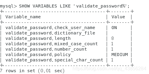 这是mysql初始密码策略，我们可以对他进行修改